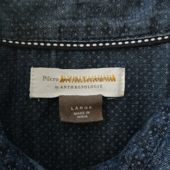 Anthropologie Pilcro Chambray Button Up Split Back Large - Picture 11 of 16